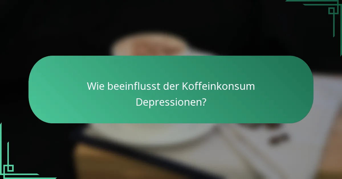 Wie beeinflusst der Koffeinkonsum Depressionen?